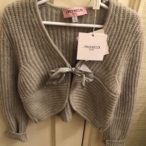 NWT Simonetta Mini Wool Tie-Front Sweater Size 6